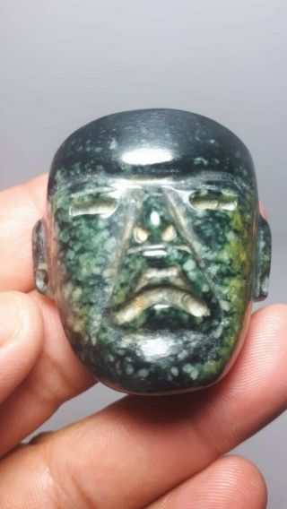 Pre - Columbian Olmec Jade Mask From Mexico.  Ca.  400 Bc.
