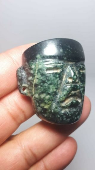 Pre - Columbian Olmec Jade mask from Mexico.  CA.  400 bc. 4