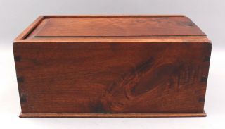 Antique Early - 19thC Pennsylvania Primitive Dovetailed Figured Walnut Candle Box 6