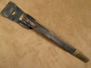 Swiss Pioneer Short Sword Scabbard Only Model 1842 With Leather Frog