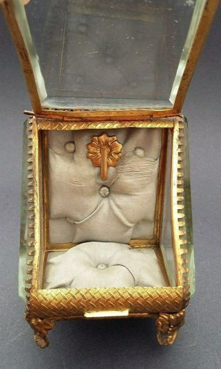 19th Century French brass and beveled glass miniature display case. 5