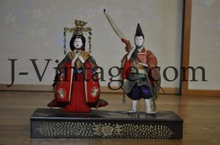 2 Antique Doll Japanese Hina Empress Princess Ningyo