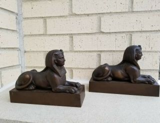 Egyptian Revival Solid Bronze Sphinx