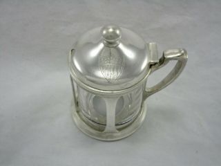 United States Coast Guard USCG Silver Soldered Condiment Mustard Jar w/ Glass 4