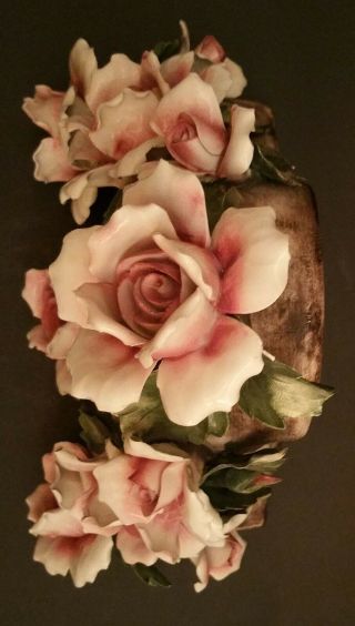 Capodimonte Italian Mantel Clock NUMBERED LIMITED EDITION Floral Large 12 inches 6