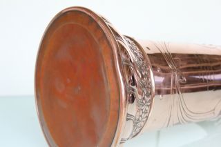 Large WMF Art Nouveau brass copper wine claret decanter tankard. 9