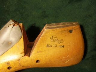 VINTAGE PAIR 1954 Wood Size 11 - 1/2 C WOODRIGHT G392 Shoe Factory Lasts D - 36 5