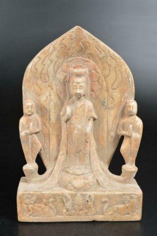 S9744: Japanese Xf Stone Buddhist Statue Sculpture Ornament Buddhist Art