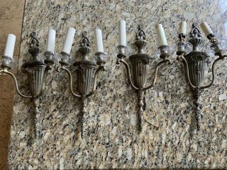 Victorian San Francisco Turn Of The Century Light Sconces With Crystal