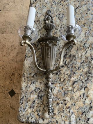 Victorian San Francisco Turn Of The Century Light Sconces With Crystal 2
