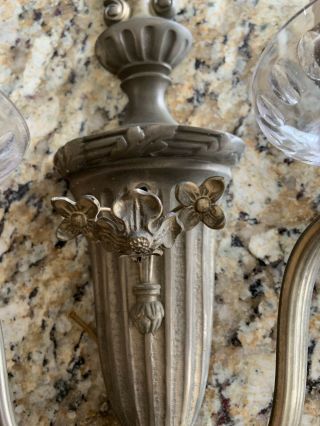 Victorian San Francisco Turn Of The Century Light Sconces With Crystal 5