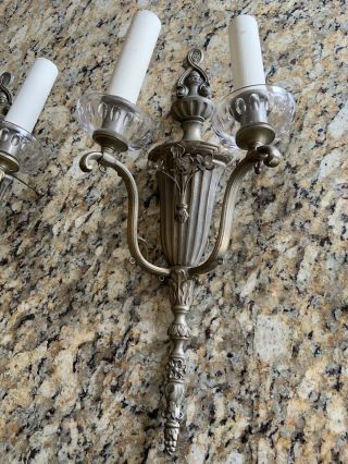 Victorian San Francisco Turn Of The Century Light Sconces With Crystal 7