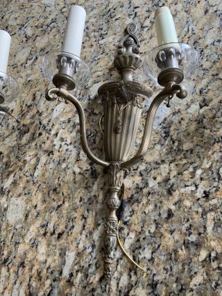 Victorian San Francisco Turn Of The Century Light Sconces With Crystal 8