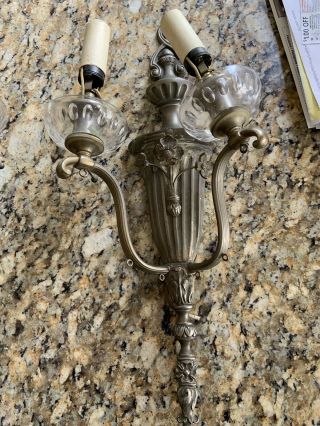 Victorian San Francisco Turn Of The Century Light Sconces With Crystal 9