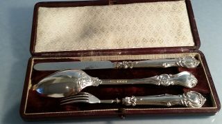 Re 1842 Victorian London Christening set silver cutlery spoon & fork Plus 2