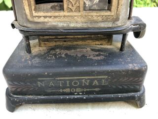 Vtg National 0 Art Deco Table Sad Heater Victorian Cast Iron Stove Burner Camp 4