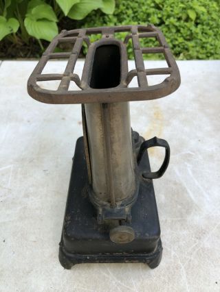 Vtg National 0 Art Deco Table Sad Heater Victorian Cast Iron Stove Burner Camp 5