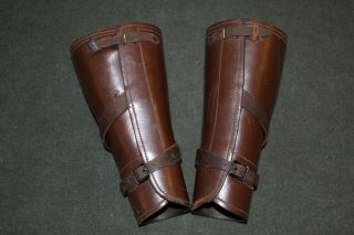 Ww1 U.  S.  Army Officers Matching Brown Leather Uniform Leggings/gaiters
