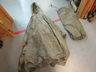 Us Army Korean Vietnam War Rubber Poncho Waterproof Clothing Bag 1952