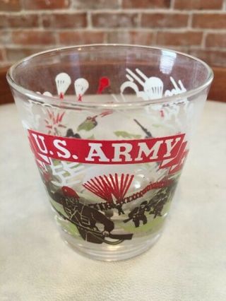 6 Federal Glass Vintage US Army Military Lowball Drinking Barware Glasses 1940s 2