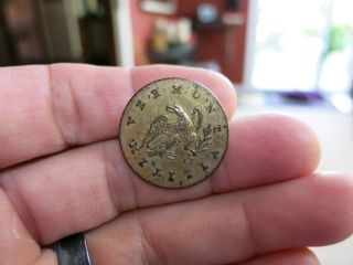 Rare Giant Early 1 - Piece Vermont Militia 25 Mm Coat Button C.  1810 - 23