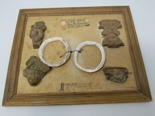 4 Antique Aztec Clay Idols Ancient 2 Colima 100ad Shell Burial Braceles