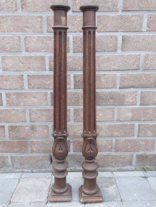 27.  95 " Antique Wood Baluster Posts,  Pillars Or Columns
