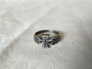 German Silver Ring Wwi Iron Cross