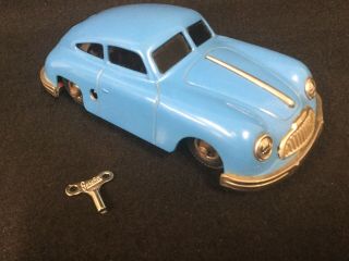 Rare Vintage Tin Windup Toy 356 Porsche Gescha Sixmobile.  1950s Look