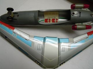 1960 ' s Japan MARX Tin Battery Op 707 Astro Jet Airplane.  A, .  NRES 8