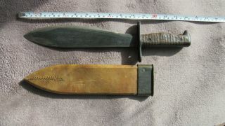Antique Wwi Us M1917 Bolo Knife W/ Rawhide Scabbard Plumb Philadelphia 1918 Us