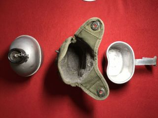 WORLD WAR WW II U.  S.  ARMY CANTEEN,  CUP AND COVER SET DATED 1945 4