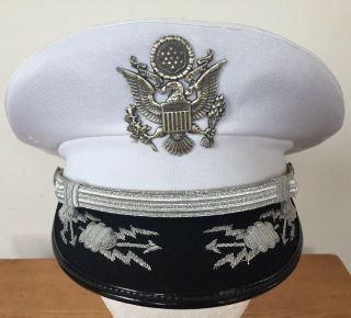 Vtg Berkshire Deluxe Us Air Force Usaf Lt Colonel White Dress Hat Wwii 7 1/8