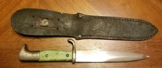 VTG WWII German Fighting Knife Boot Knife Dagger Theater Made Handles ESTATE 2