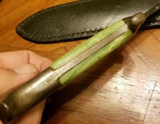 VTG WWII German Fighting Knife Boot Knife Dagger Theater Made Handles ESTATE 9