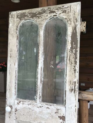 Antique Vintage Victorian Style Exterior Wood Door W/glass Hardware