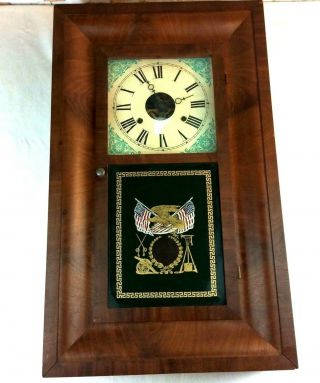 Seth Thomas Ogee Brass Wall Clock Rare Civil War 1856 - 1865 W Weights & Pendulum