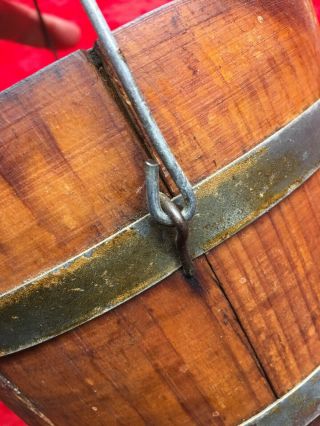 Antique Wood Bucket Pail Farm Primitive Pantry Bucket 5” Tall 6