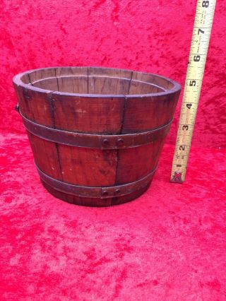 Antique Wood Bucket Pail Farm Primitive Pantry Bucket 5” Tall 8