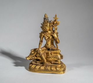 19th Sino - Tibetan Antique Gilt Buddha