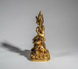 19th Sino - Tibetan Antique Gilt Buddha 2