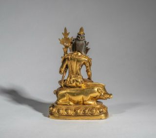 19th Sino - Tibetan Antique Gilt Buddha 3