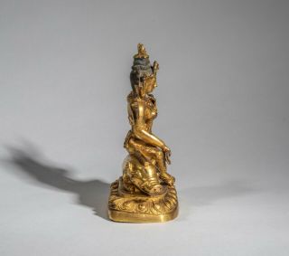 19th Sino - Tibetan Antique Gilt Buddha 4