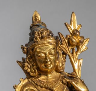 19th Sino - Tibetan Antique Gilt Buddha 6