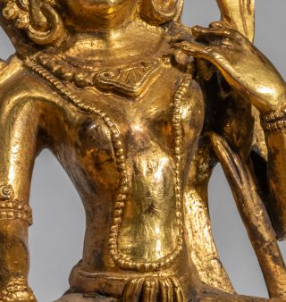 19th Sino - Tibetan Antique Gilt Buddha 7