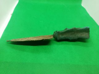 ANCIENT ROMAN DAGGER WITH BRONZE LION HANDLE AND IRON BLADE - 100 BC - 17 cm 5
