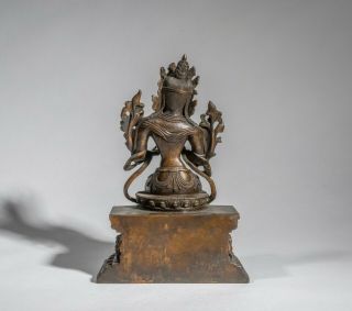 West Nepal/Back Tibetan Antique Bronze Buddha 3