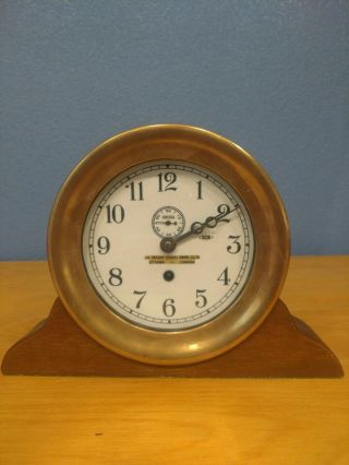 Antique 1940s Ontario Owen Hughes Co Ltd Chelsea Ships Clock 7 "