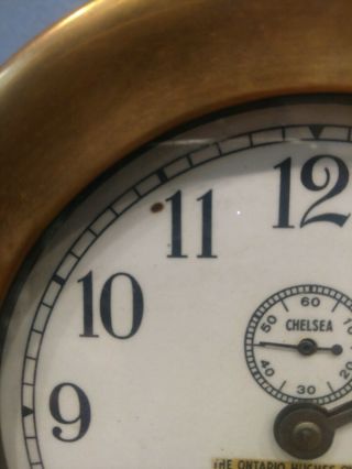 Antique 1940s Ontario Owen Hughes Co Ltd Chelsea Ships Clock 7 