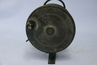 LARGE OLD BRASS FISHING REEL BY MALLOCHS - VERY RARE - L@@K 2